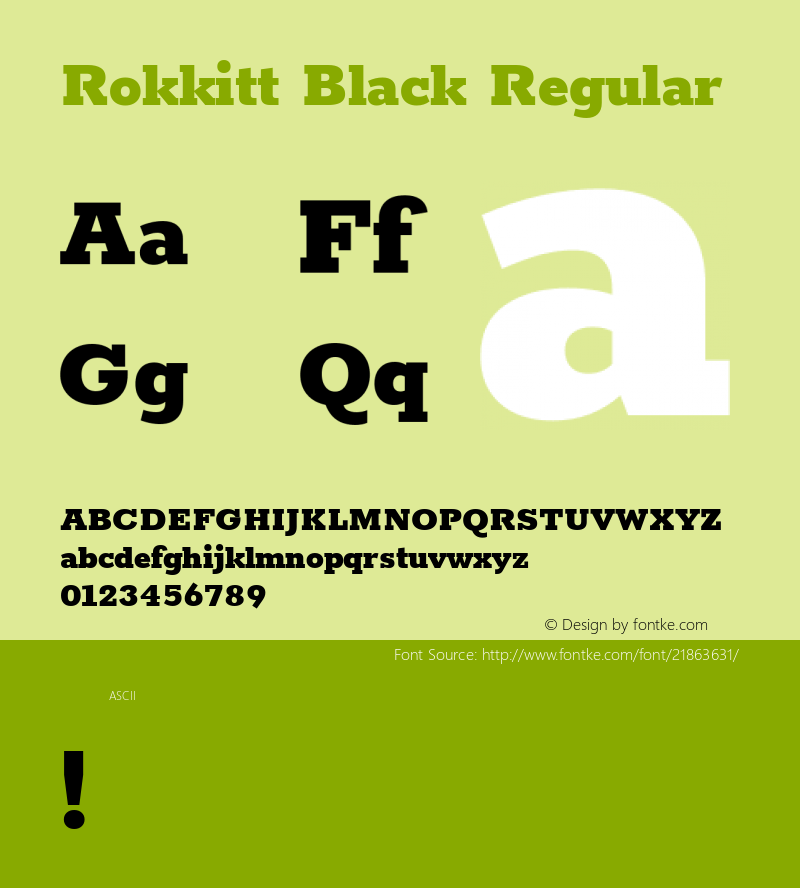 Rokkitt Black Regular  Font Sample