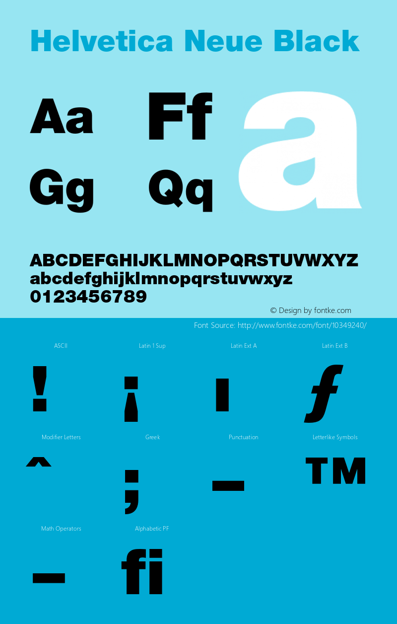 Helvetica Neue Black 001.001 Font Sample