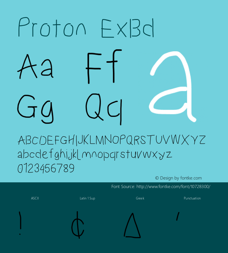 Proton ExBd Version 1.017 Font Sample