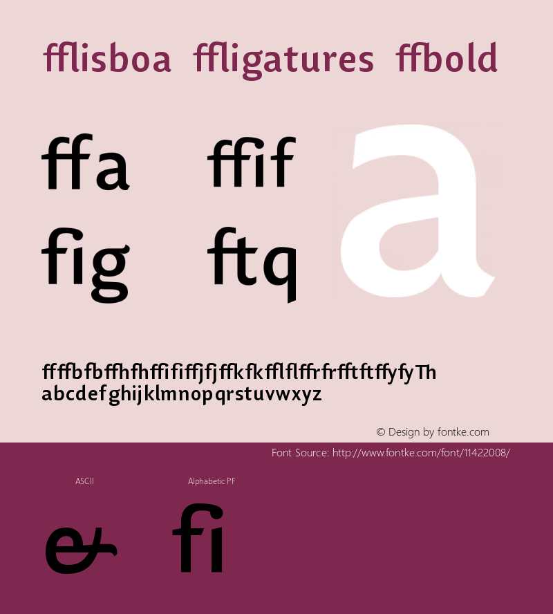 Lisboa Ligatures Bold Version 001.000 Font Sample