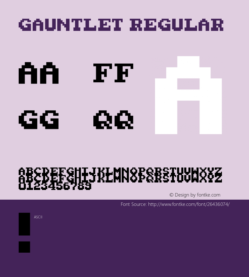 Gauntlet Regular Version 1.0 Font Sample