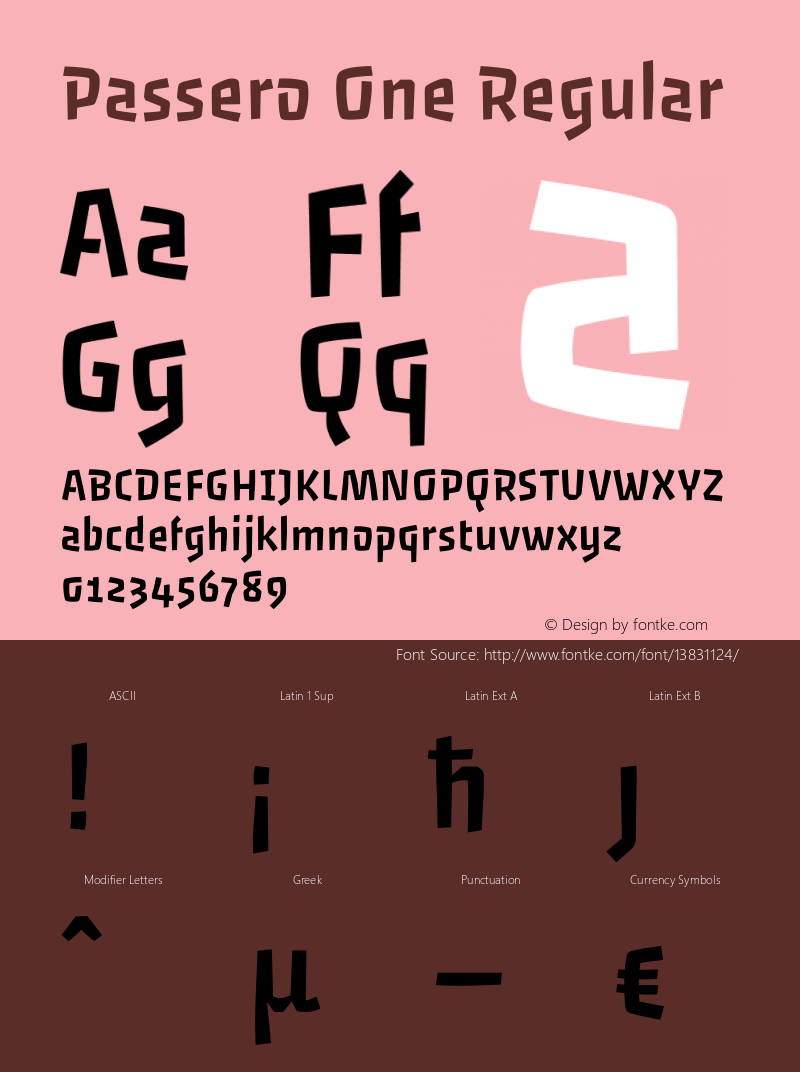 Passero One Regular Version 1.003 Font Sample