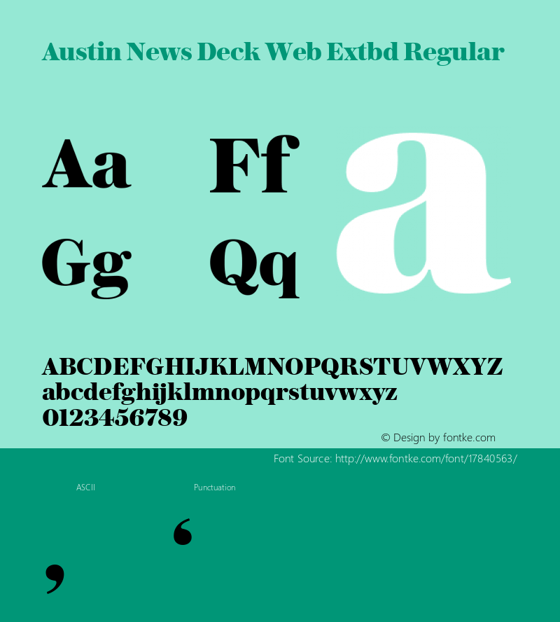 Austin News Deck Web Extbd Regular Version 1.1 2015 Font Sample