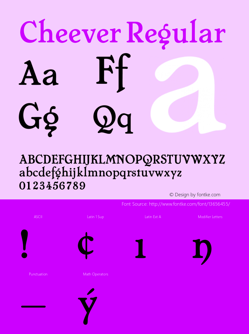 Cheever Regular 001.000 Font Sample