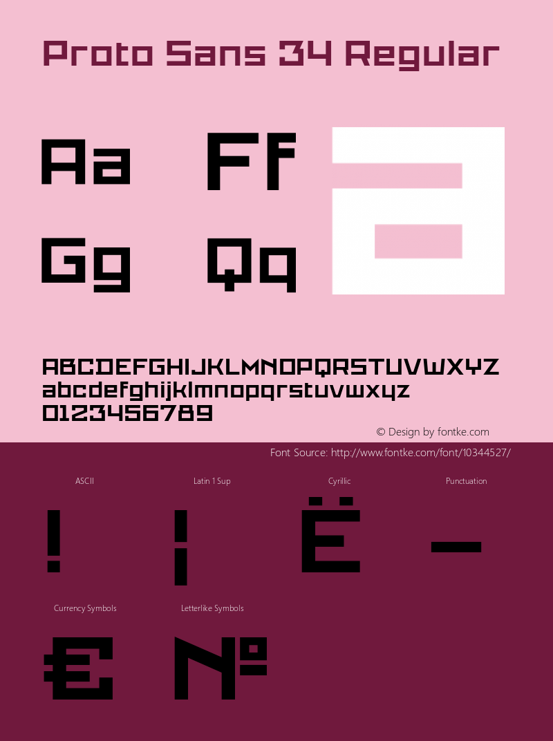 Proto Sans 34 Regular Unknown Font Sample