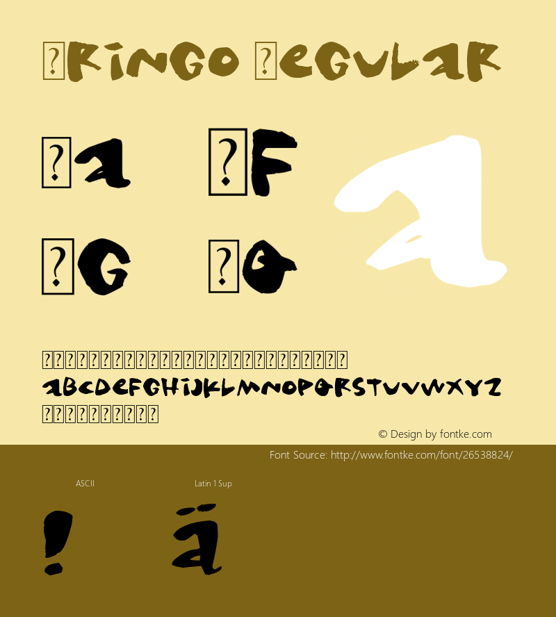 Gringo Version 1.00;August 9, 2018;FontCreator 11.5.0.2427 64-bit Font Sample