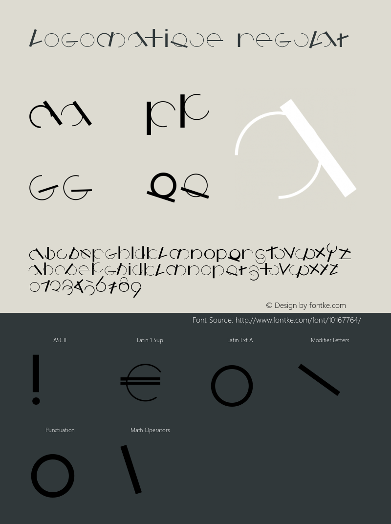 Logomatique Regular 1.0 2002-12-12 Font Sample