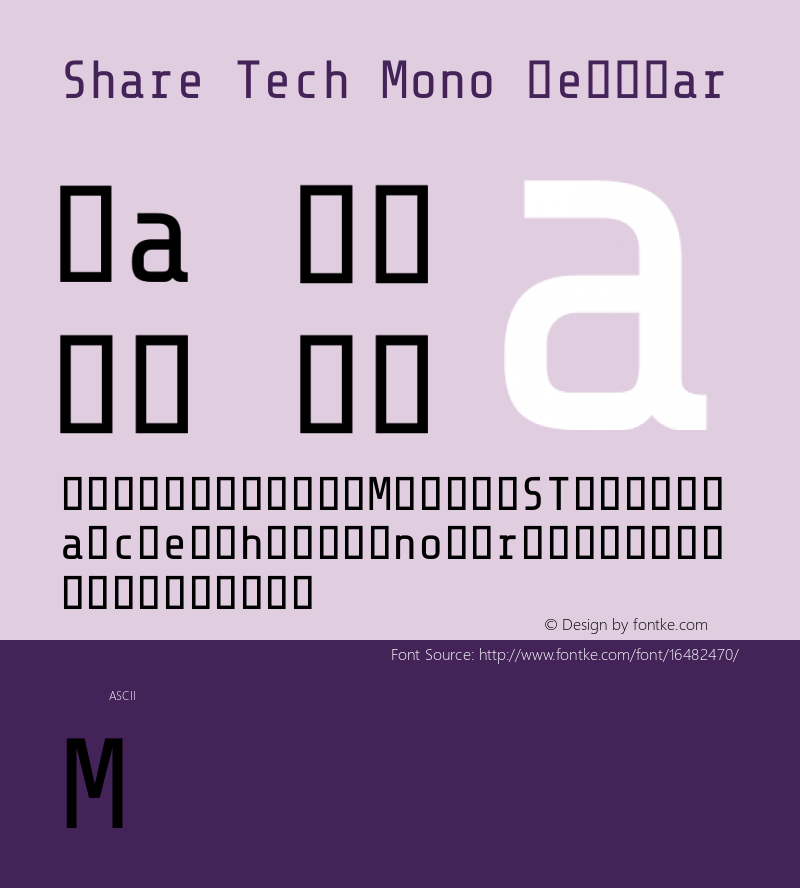 Share Tech Mono Regular Version 1.003 Font Sample