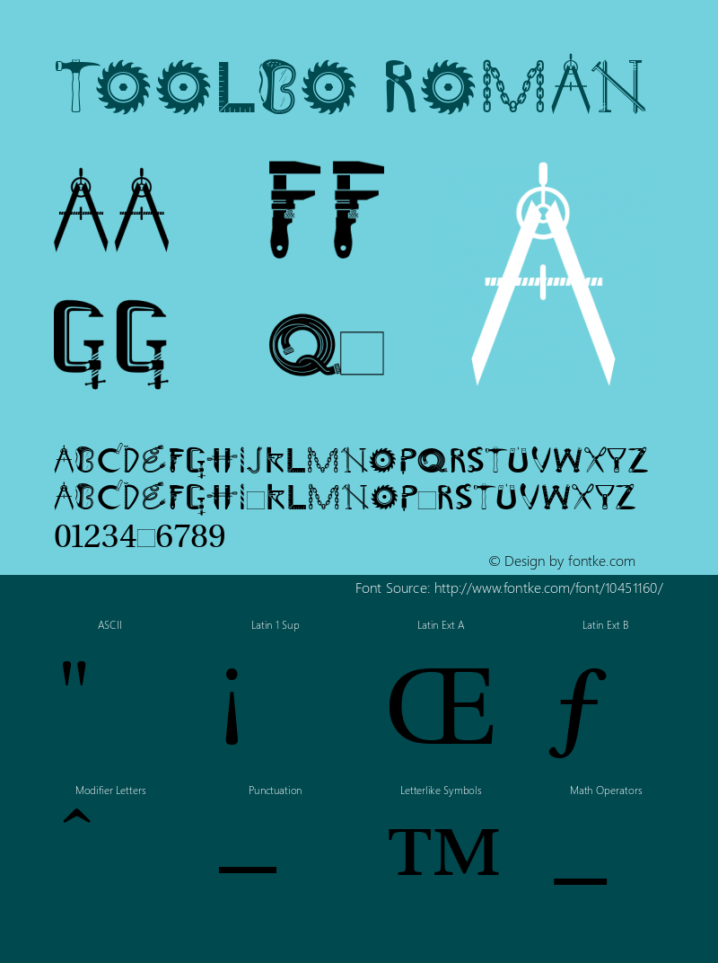 Toolbo Roman Version 1.00 Font Sample