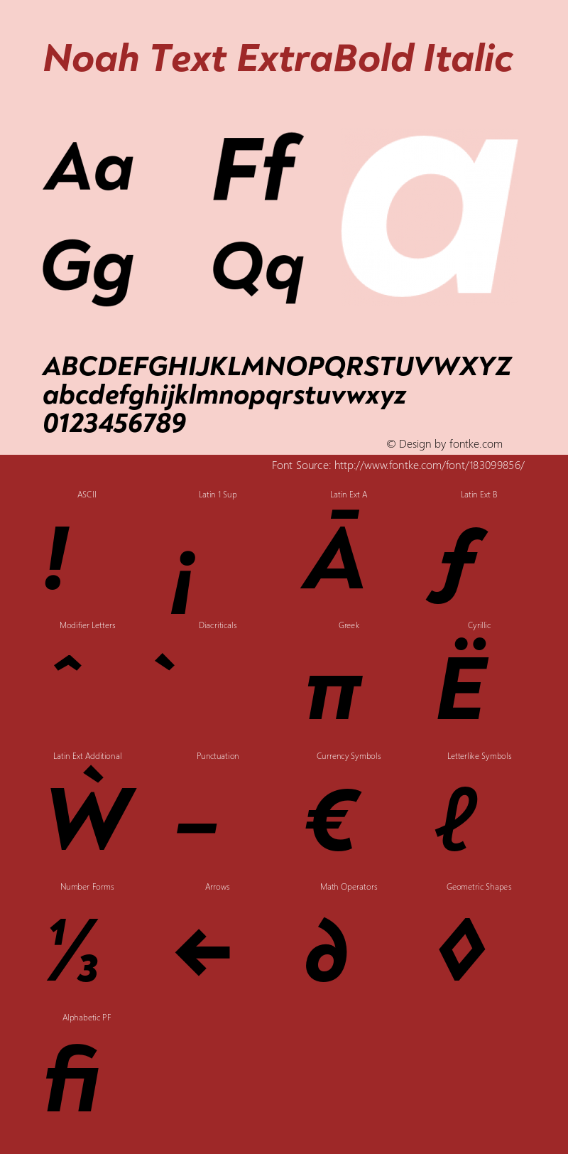 Noah Text ExtraBold Italic Version 1.000;PS 001.000;hotconv 1.0.88;makeotf.lib2.5.64775图片样张