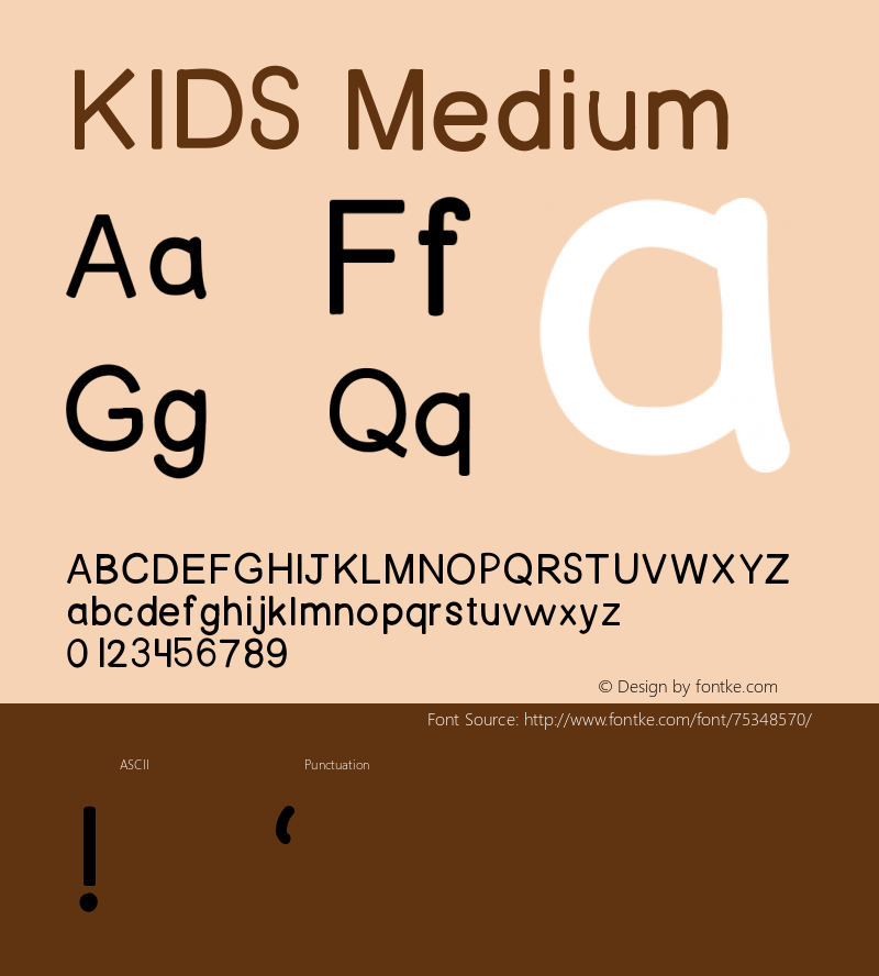 KIDS Version 001.000 Font Sample