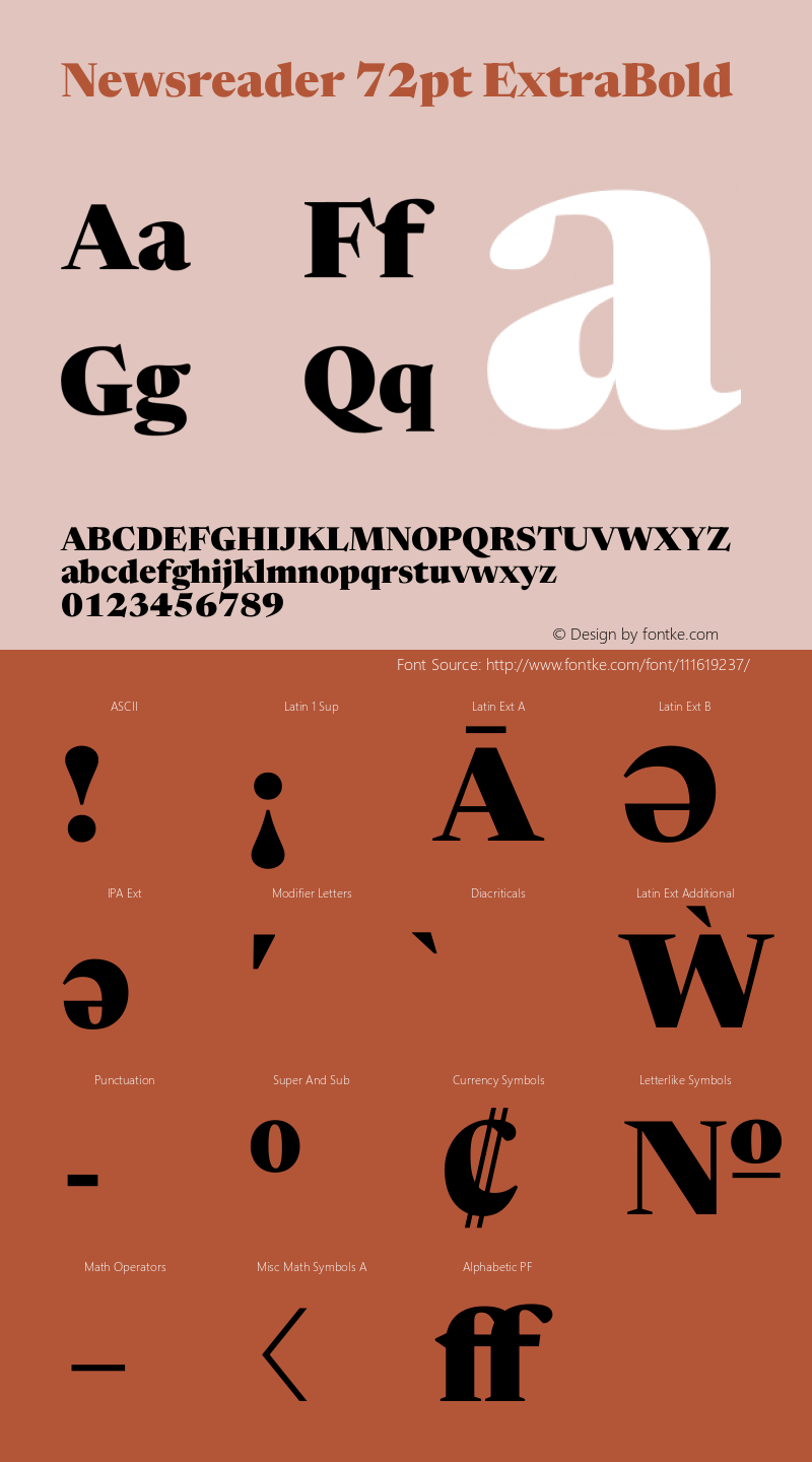 Newsreader 72pt ExtraBold Version 1.003 Font Sample