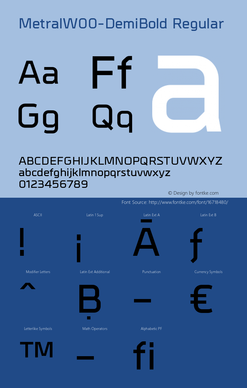 MetralW00-DemiBold Regular Version 1.10 Font Sample