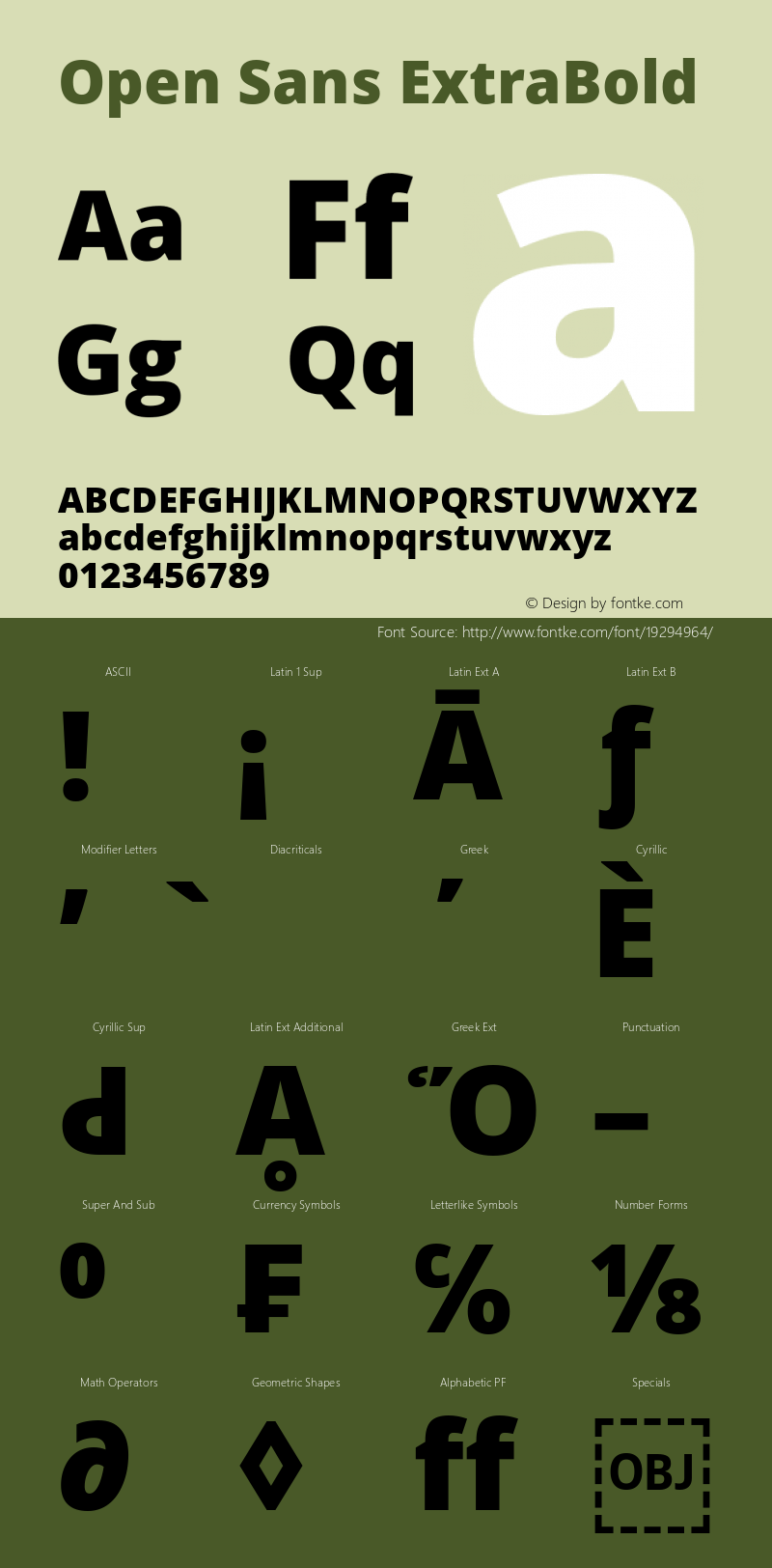 Open Sans ExtraBold Version 1.10 Font Sample