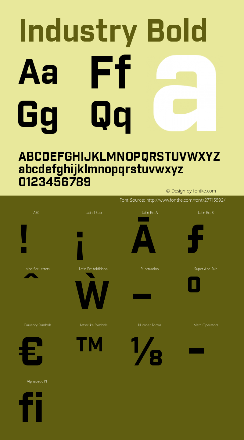 Industry-Bold Version 1.001;PS 001.001;hotconv 1.0.56 Font Sample