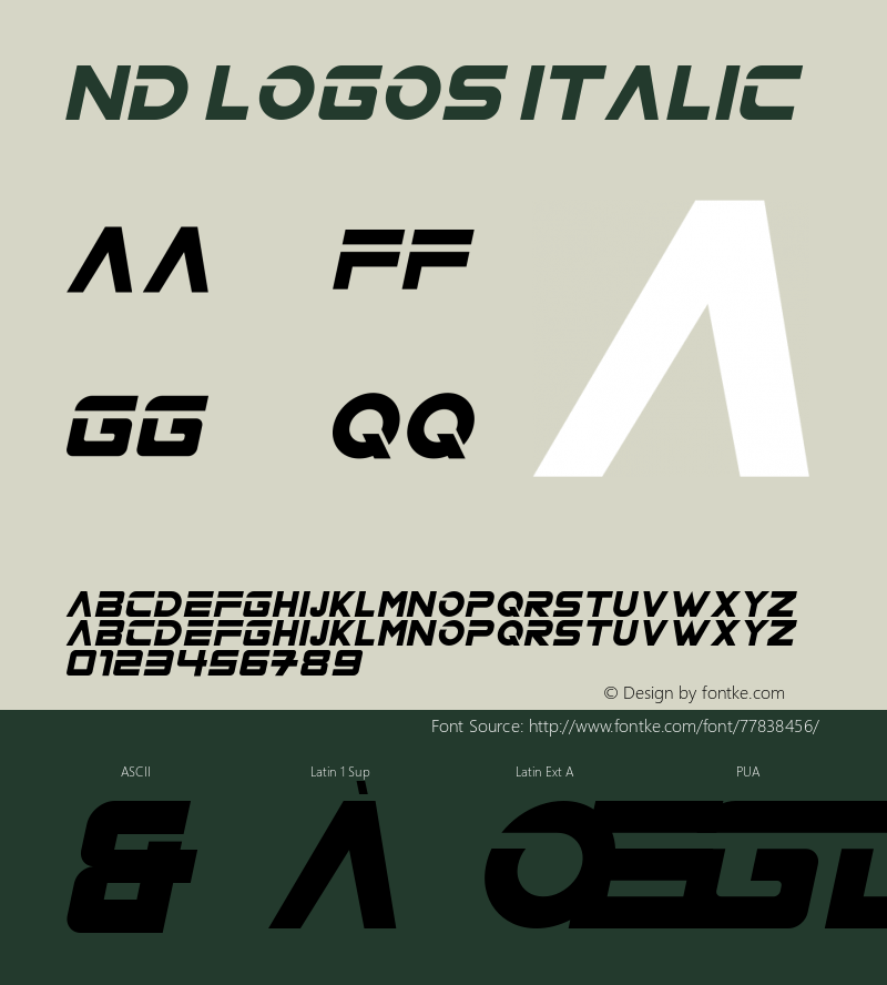 ND LOGOS Italic Version 1.00;March 27, 2020;FontCreator 12.0.0.2525 64-bit Font Sample