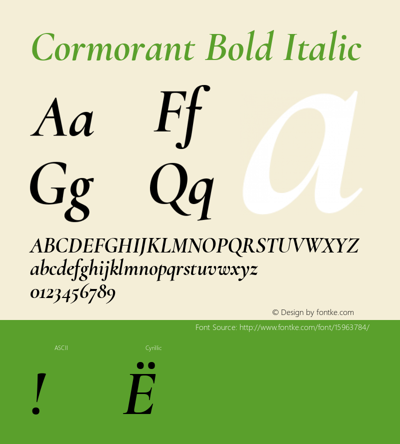Cormorant Bold Italic Version 1.000;PS 002.000;hotconv 1.0.88;makeotf.lib2.5.64775; ttfautohint (v1.4.1) Font Sample