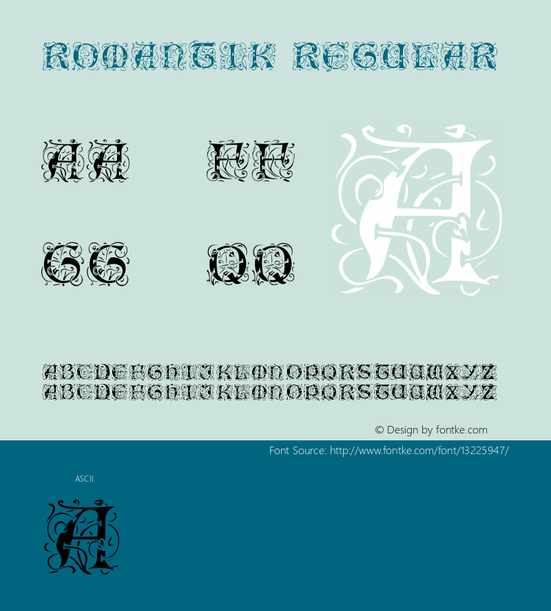 Romantik Regular Version 001.023 Font Sample