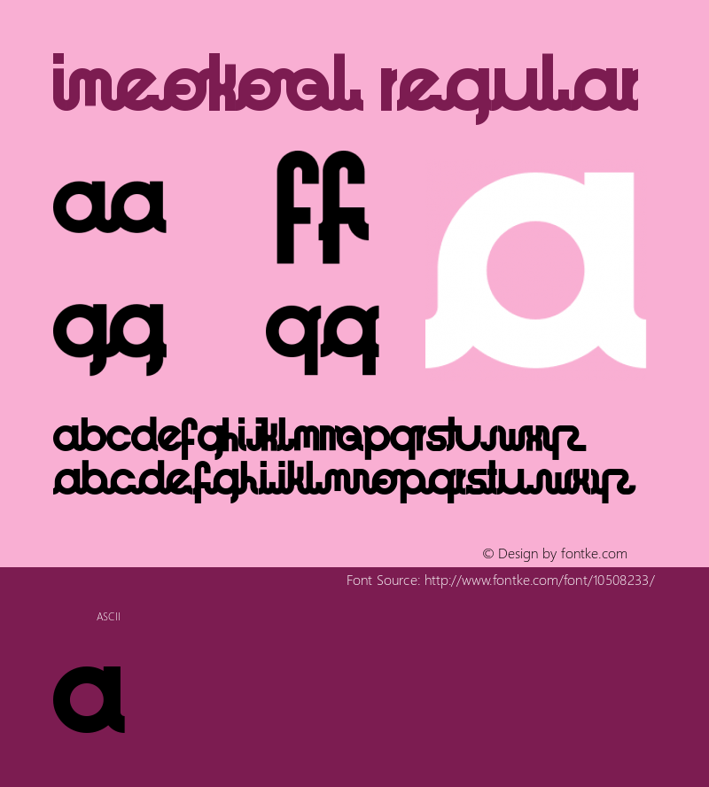 ImeoKoOl Regular Version 1.00 2012 Font Sample