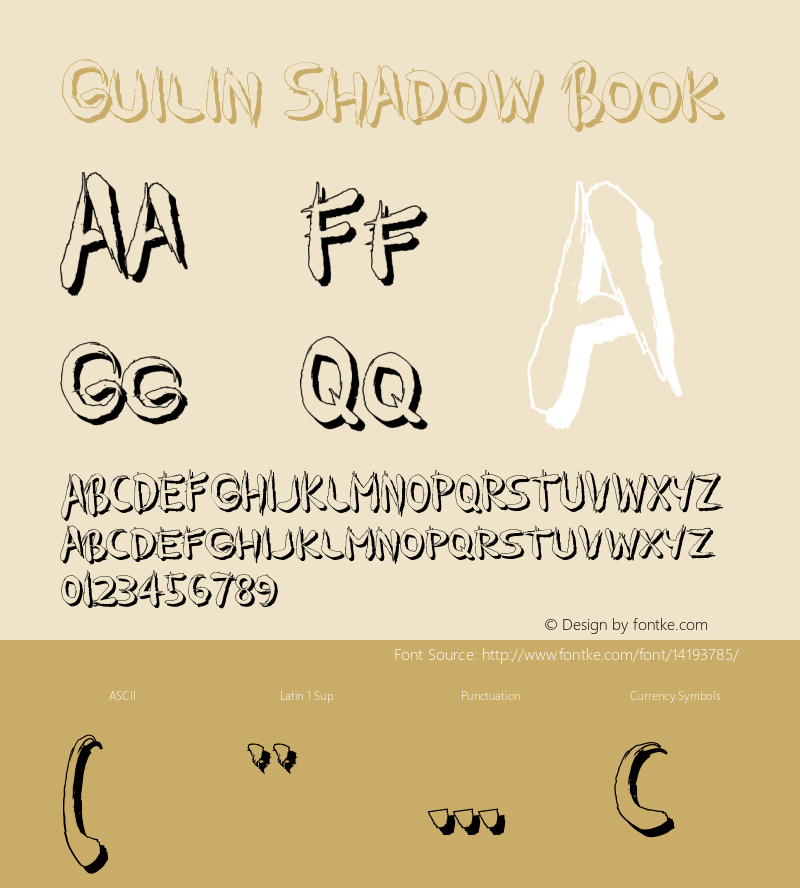 Guilin Shadow Book Version 1.000 Font Sample