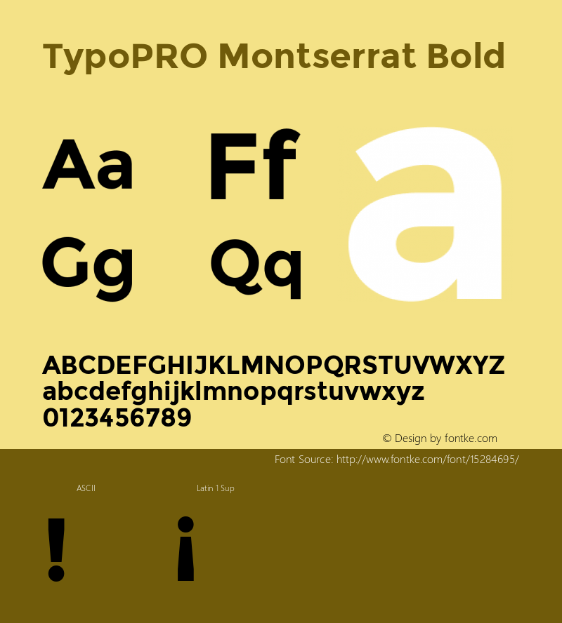 TypoPRO Montserrat Bold Version 2.001 Font Sample