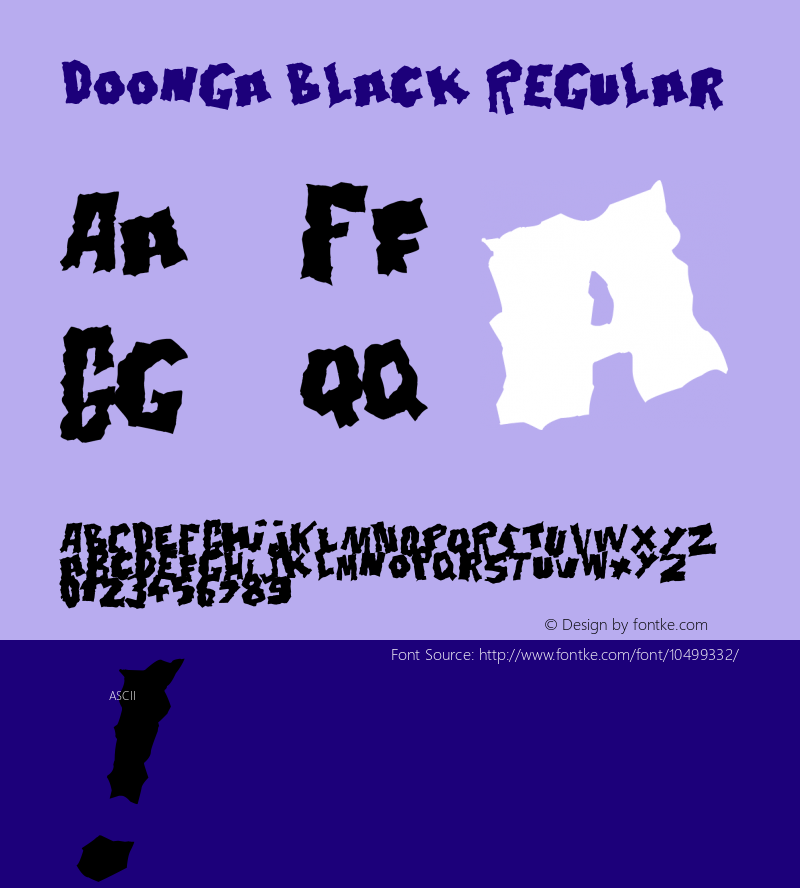Doonga Black Regular Version 1.00 December 15, 2012, initial release Font Sample
