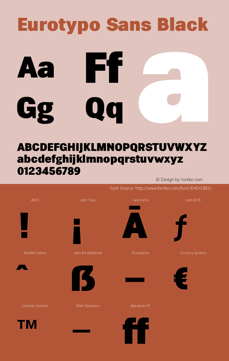 Eurotypo Sans Black 1.000 Font Sample