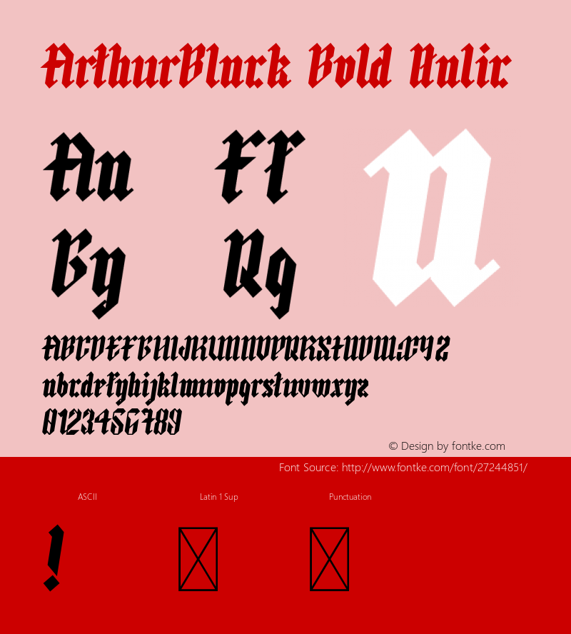 ArthurBlack Bold Italic Version 1.002;Fontself Maker 3.0.1 Font Sample