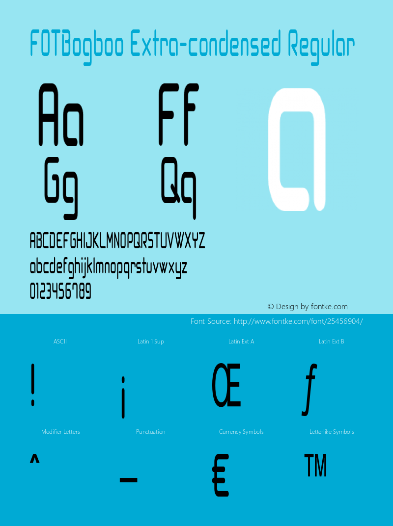 FOTBogboo-ExtracondensedRegular Version 1.000 Font Sample