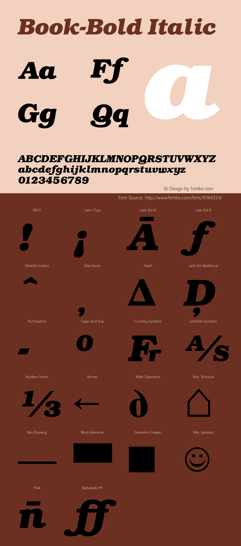 Book-Bold Italic Version 1.0 08-10-2002 Font Sample