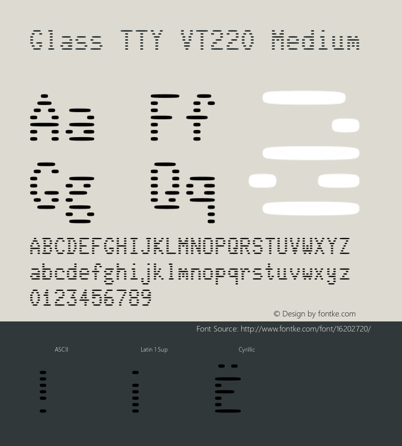 Glass TTY VT220 Medium Version 001.3 Font Sample