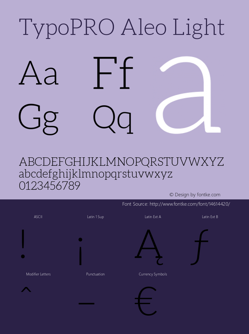 TypoPRO Aleo Light Version 1.1 Font Sample