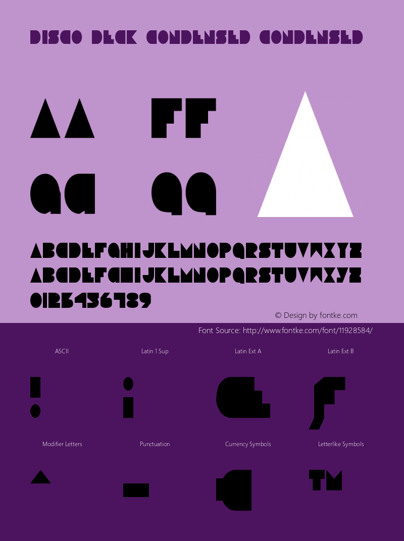 Disco Deck Condensed Condensed 1 Font Sample