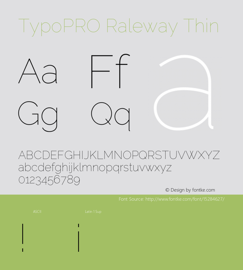 TypoPRO Raleway Thin Version 3.000; ttfautohint (v0.96) -l 8 -r 28 -G 28 -x 14 -w 