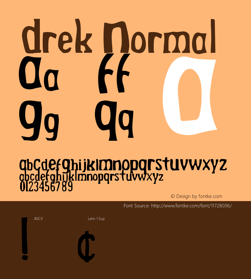 Drek Normal Version Macromedia Fontograp Font Sample