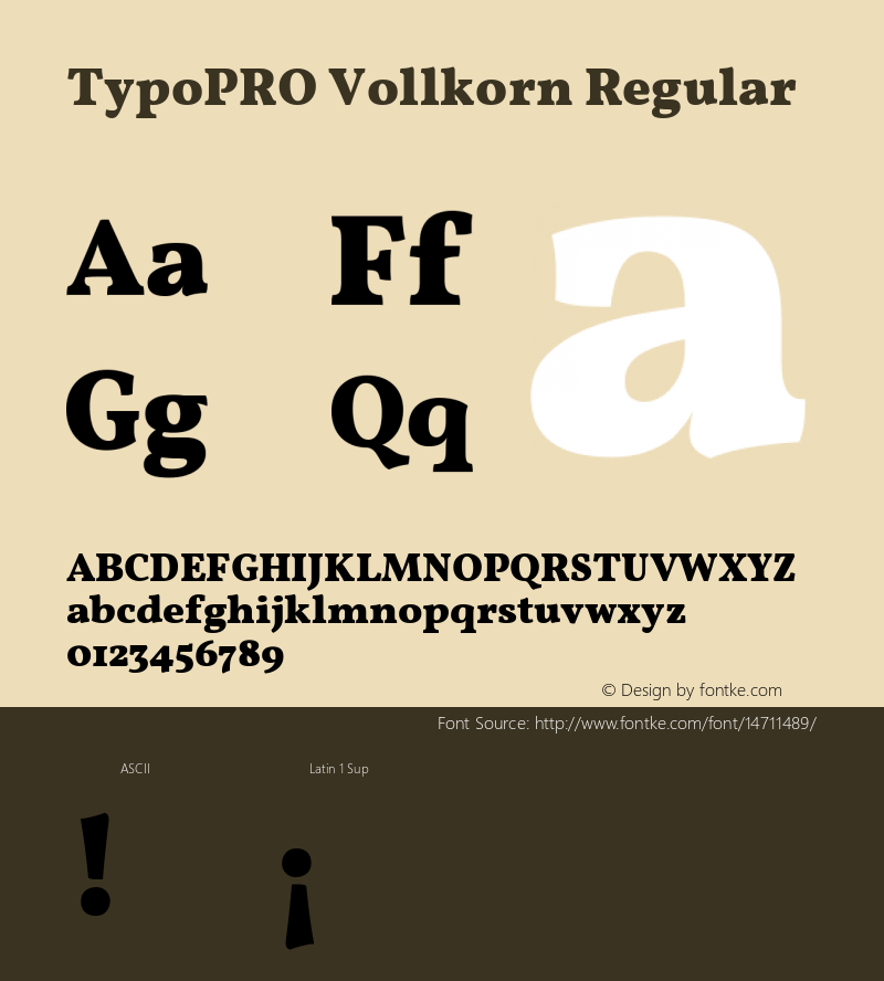 TypoPRO Vollkorn Regular Version 2.001 Font Sample