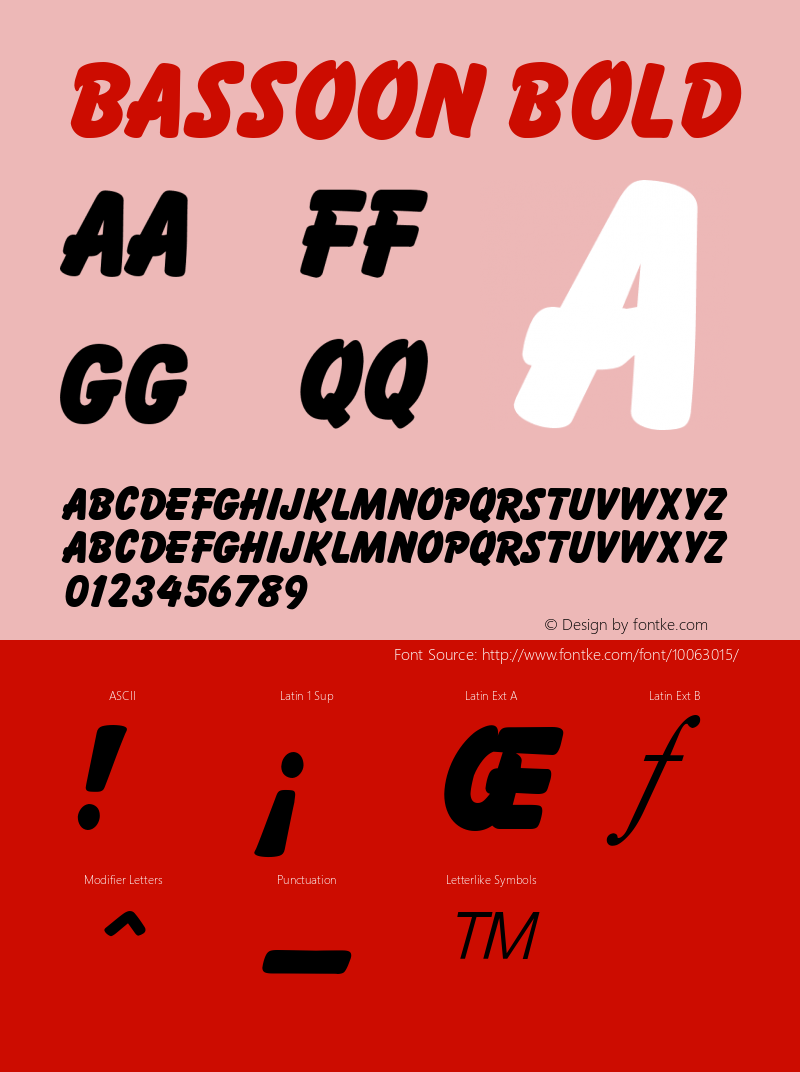 Bassoon Bold Unknown Font Sample
