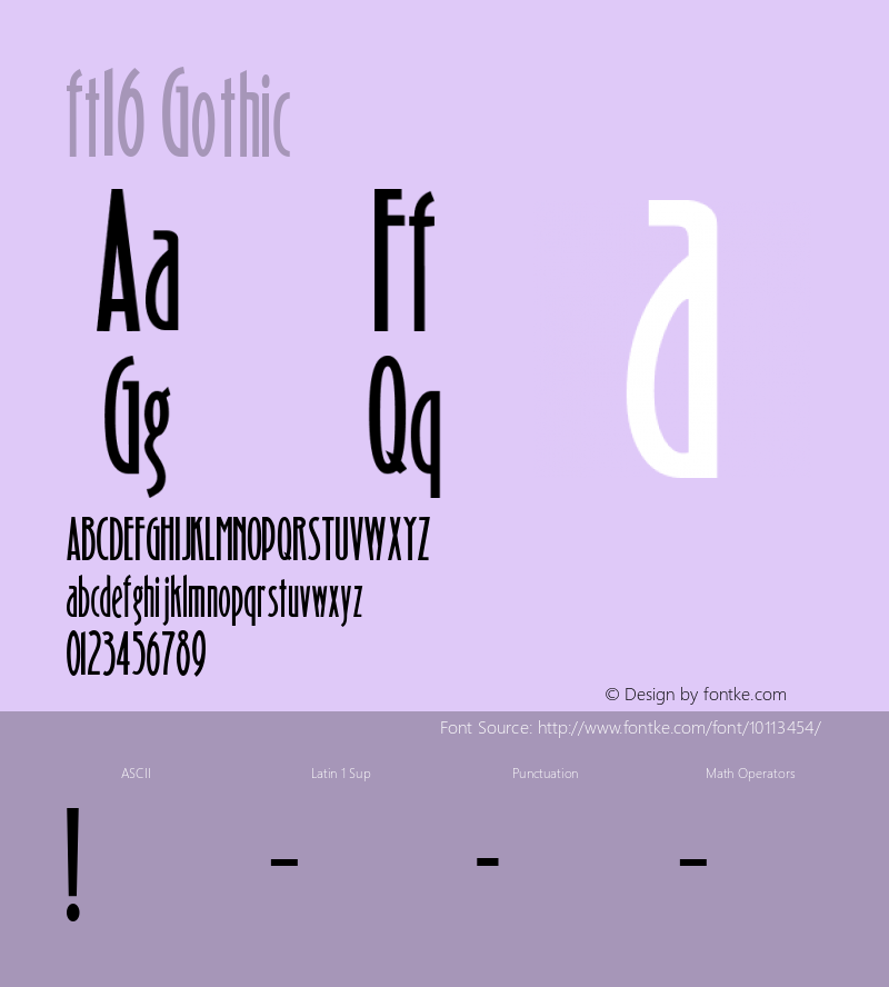 ft16 Gothic Version 1.00 1997 initial release Font Sample