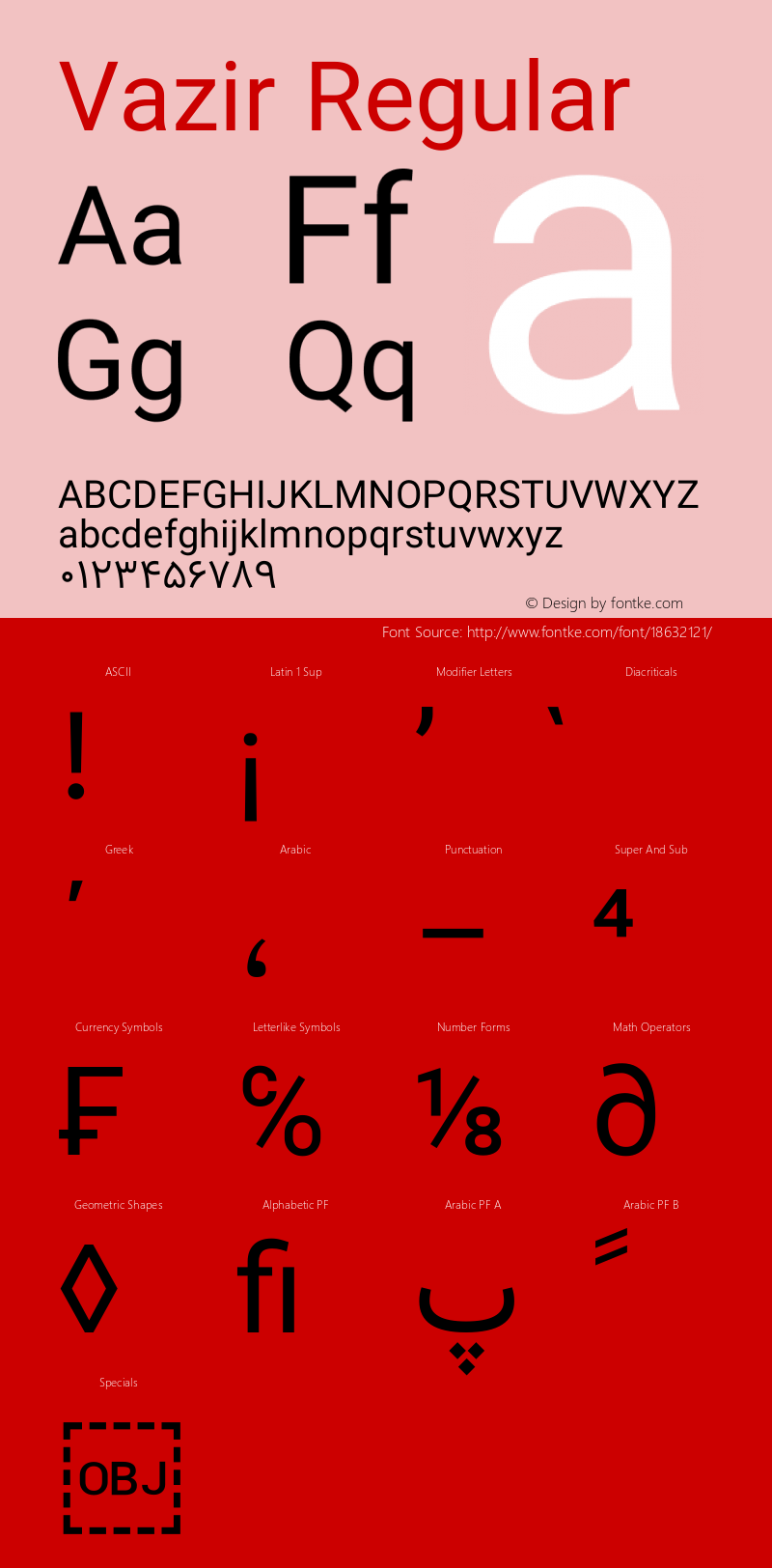 Vazir Regular Version 6.1.0 Font Sample