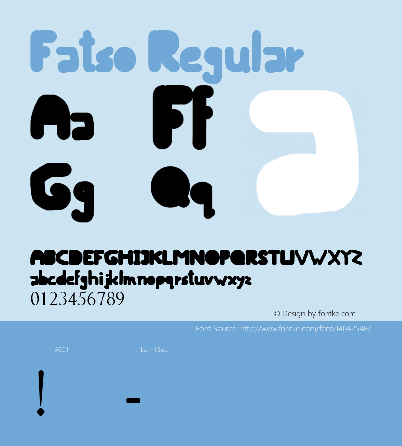 Fatso Regular Version 1.00 June 26, 2013, initial release Font Sample