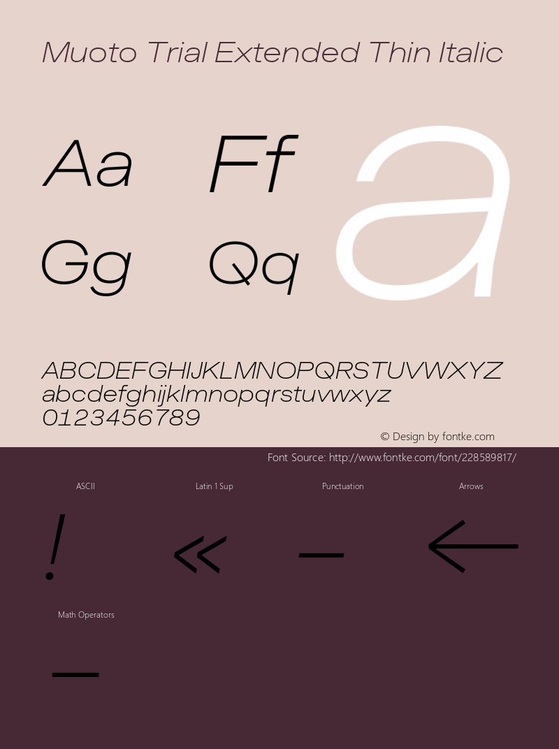 Muoto Trial Extended Thin Italic Version 2.000;FEAKit 1.0图片样张