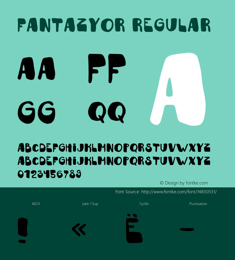 Fantazyor Regular Version 1.000 Font Sample