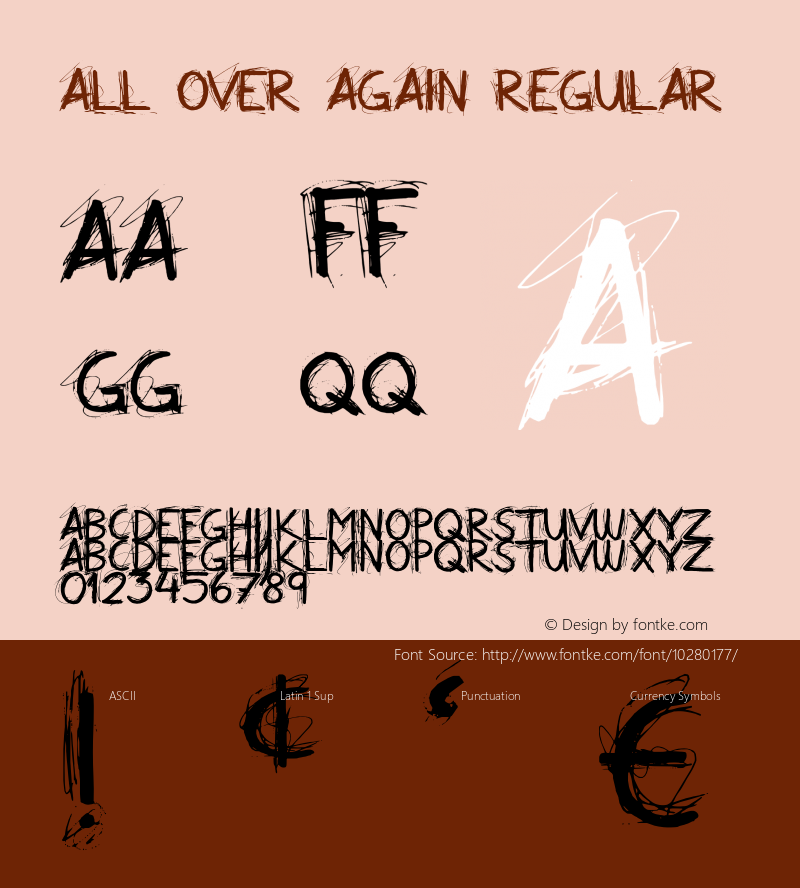 All Over Again Regular Version 1.002 Font Sample