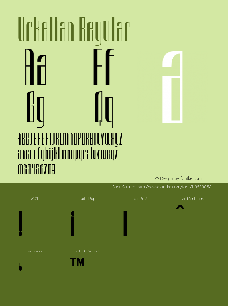 Urkelian Regular OTF 3.000;PS 001.001;Core 1.0.29 Font Sample