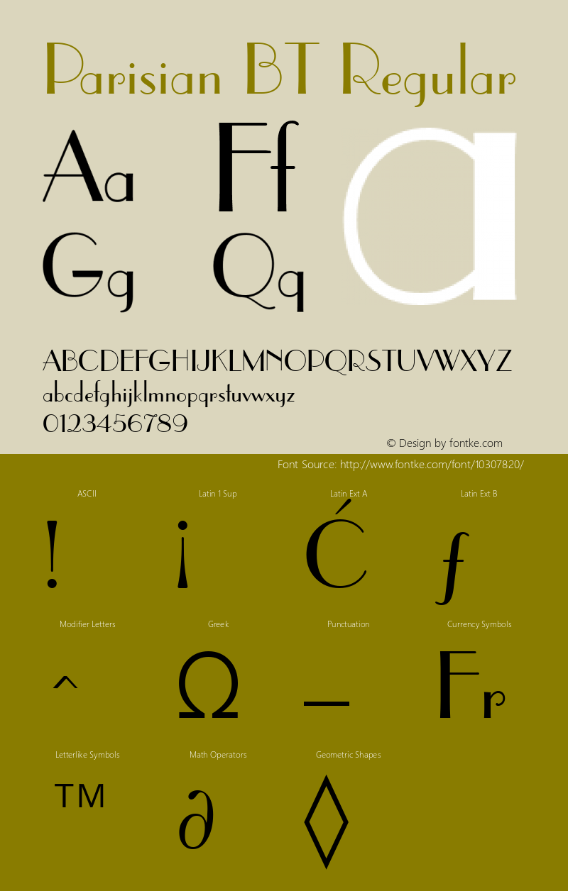 Parisian BT Regular mfgpctt-v1.54 Tuesday, February 9, 1993 9:02:18 am (EST) Font Sample