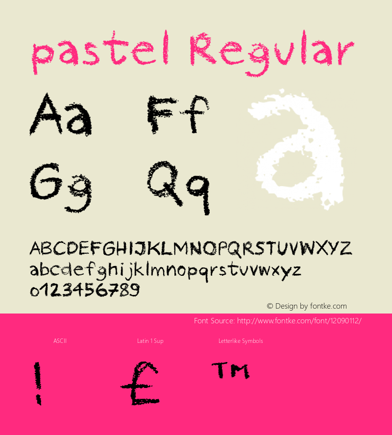pastel Regular Version 1.0 Font Sample