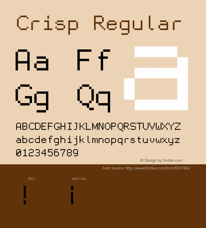 Crisp Regular TTX 2003/05/07 Font Sample