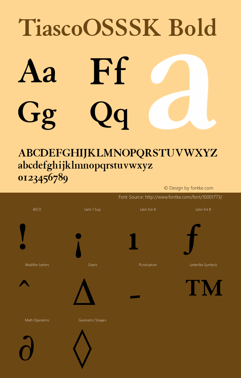 TiascoOSSSK Bold Macromedia Fontographer 4.1 8/14/95 Font Sample