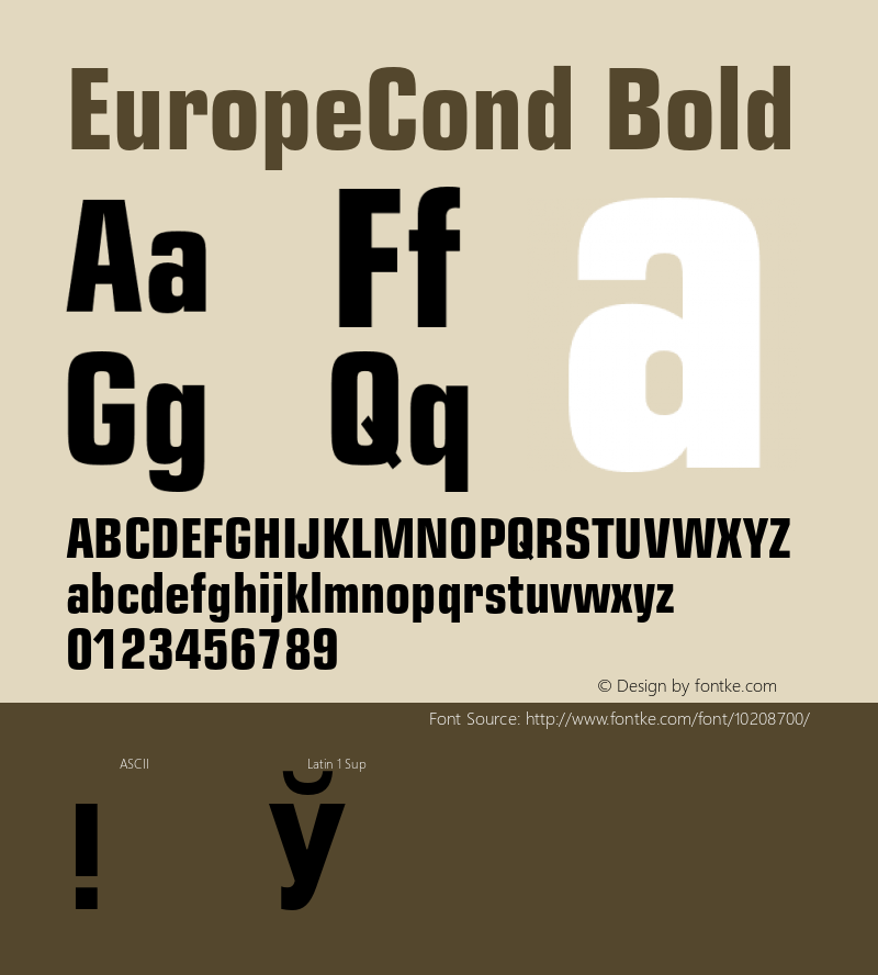 EuropeCond Bold 001.001 Font Sample