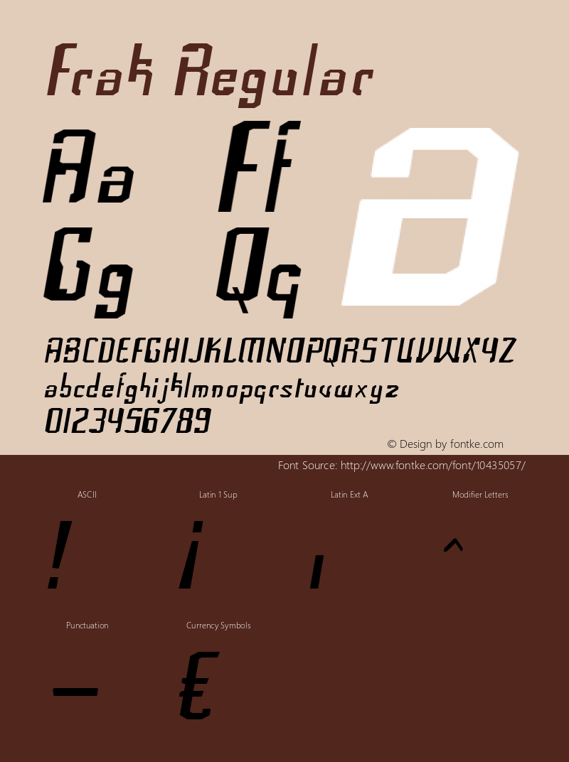 Frak Regular Version 4.001 Font Sample